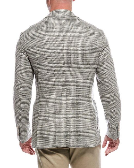Brunello Cucinelli Gray Wool, Silk & Cashmere-blend Blazer for men