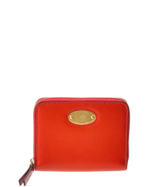 Mulberry Red Plaque Small Leather Coin Purse