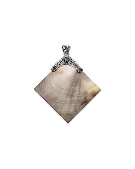 Samuel B. White Silver Garnet Pearl Pendant