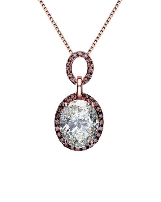 Genevive Jewelry White 18k Rose Gold Vermeil Necklace