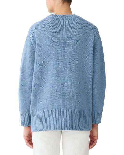 Lafayette 148 New York Blue Chunky Cashmere & Wool-Blend Sweater