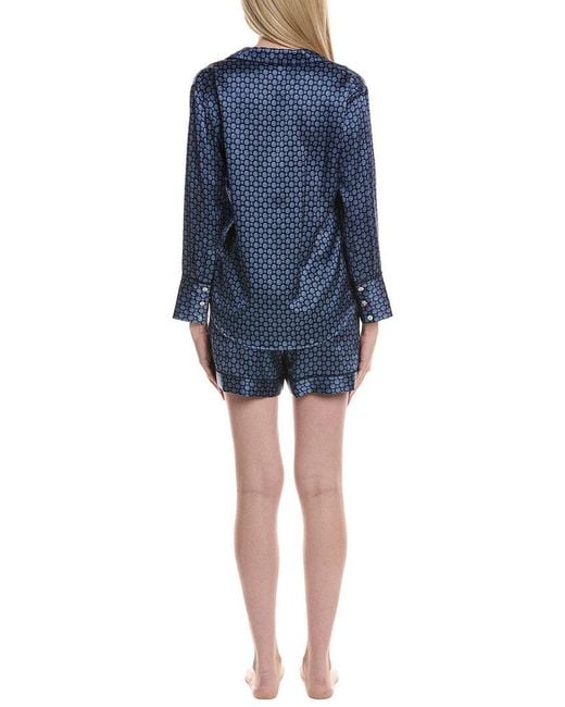 Petite Plume Blue 2Pc Silk Pajama Set