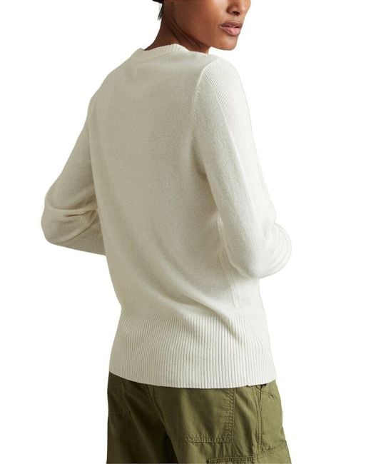Reiss White Annie Wool & Cashmere Jumper