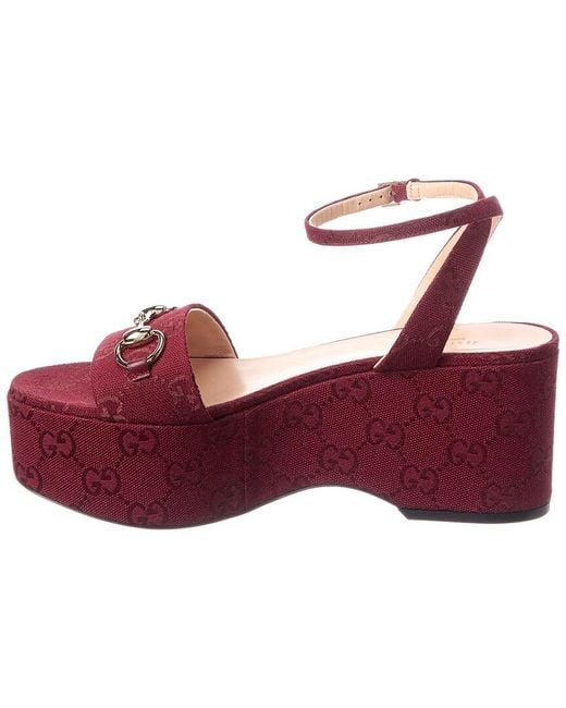 Gucci Red Gg Platform Sandal