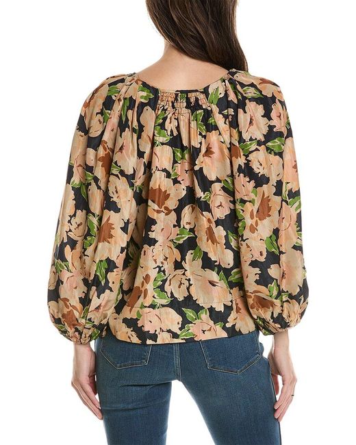 The Great Blue The Magpie Silk Top