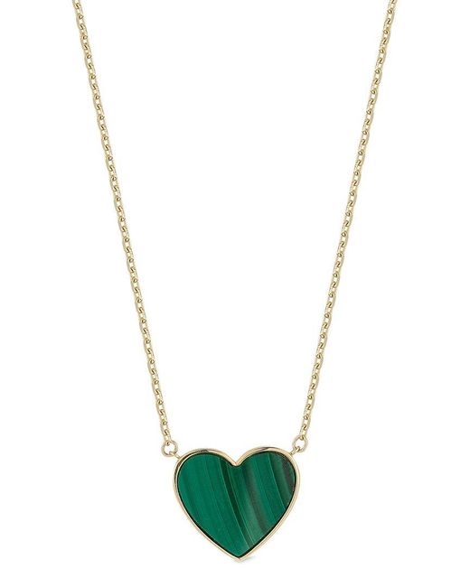 Ember Fine Jewelry Multicolor 14k Malachite Heart Necklace