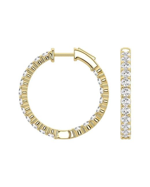 Lab Grown Diamonds Metallic 14k 3.00 Ct. Tw. Lab Grown Diamond Inside Out Hoops