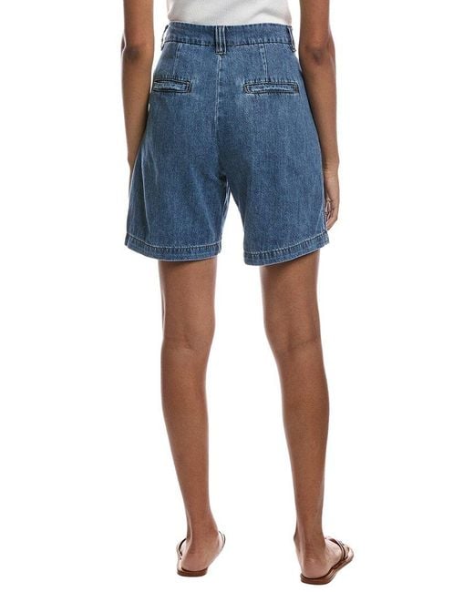 Current/Elliott Blue Pleated Denim Short