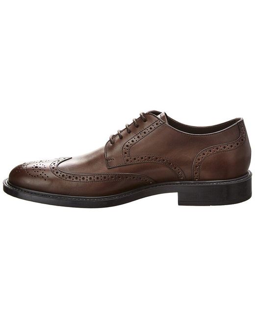 Tod's Brown Brogue Leather Lace-up Loafer for men
