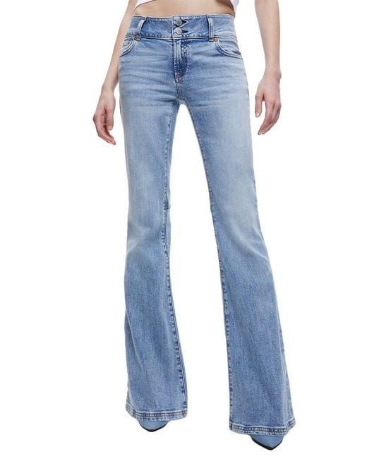 Alice + Olivia Blue Alice + Olivia Stacey Low Rise Bell Jean