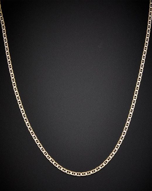 Italian Gold Black 14k Mariner Necklace