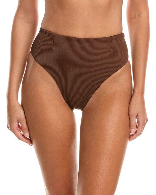 Haight Brown Ribbed Classic Hotpant Bikini Bottom