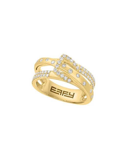 Effy Fine Jewelry Metallic 14K 0.39 Ct. Tw. Diamond & Sapphire Ring