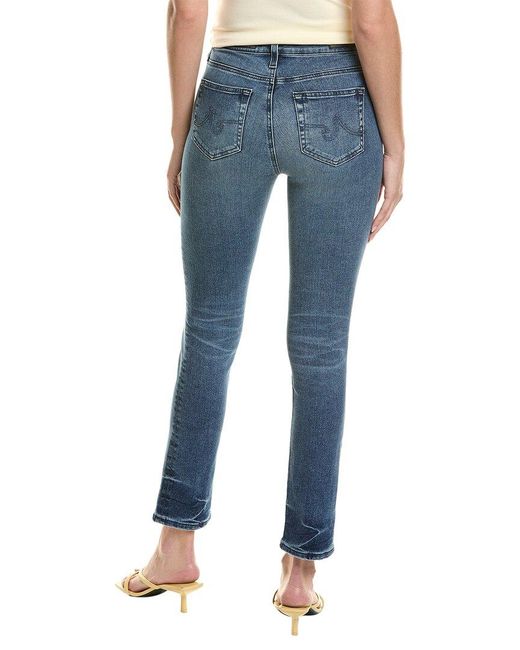 AG Jeans Blue Mari High-rise Slim Straight Jean