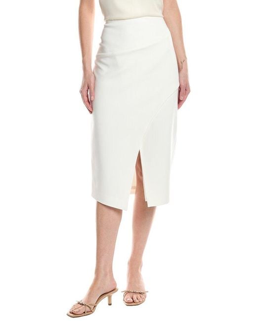Black Halo White Juma Pencil Skirt