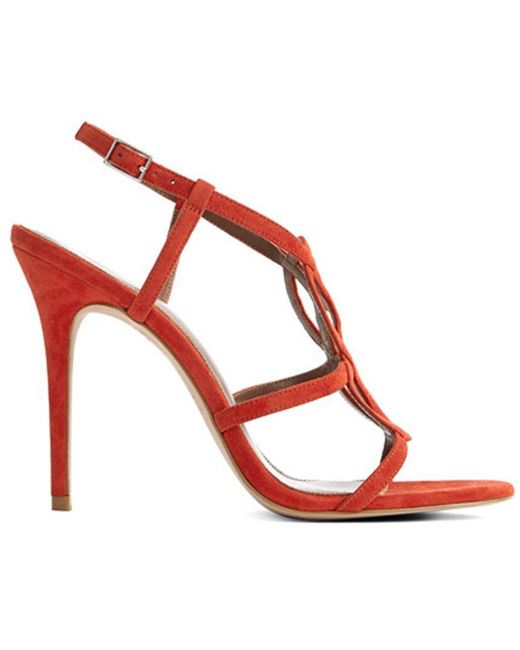 Reiss Red Pina Suede Sandal