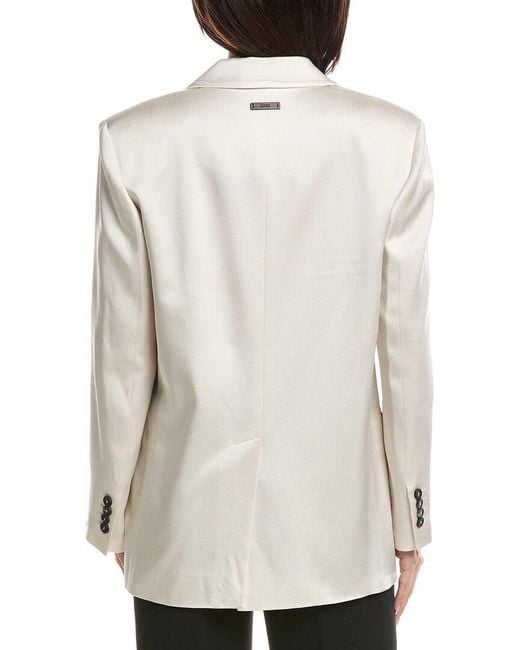 Peserico White Satin Blazer