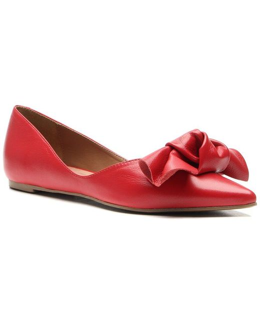 Vicenza Red Atlanta Leather Ballerina