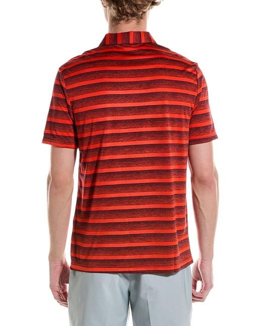 Adidas Originals Red 2 Color Stripe Polo Shirt for men