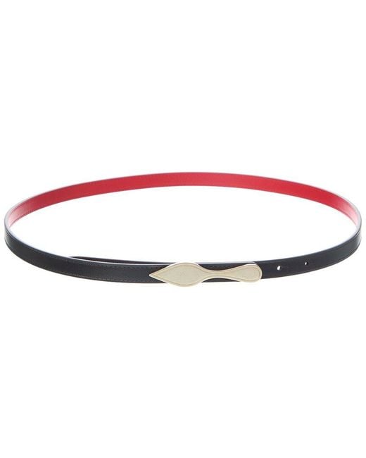 Christian Louboutin Red Bettina Reversible Leather Belt
