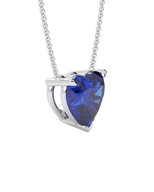 VOWE Blue 14K 13.00 Ct. Tw. Lab-Grown Diamond & Lab-Grown Sapphire Necklace