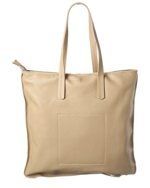 Italian Leather Natural Tote