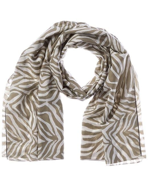 Brunello Cucinelli White Silk-Blend Scarf