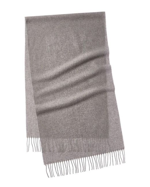 La Fiorentina Gray Fringe Wool Scarf