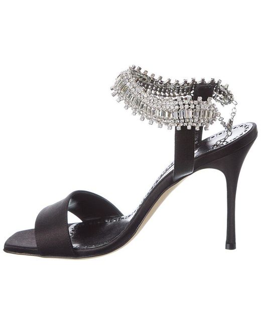 Manolo Blahnik Metallic Parinasan 100 Satin Sandal