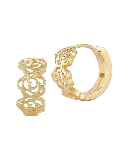 Ember Fine Jewelry Metallic 14k Rose Huggie Earrings