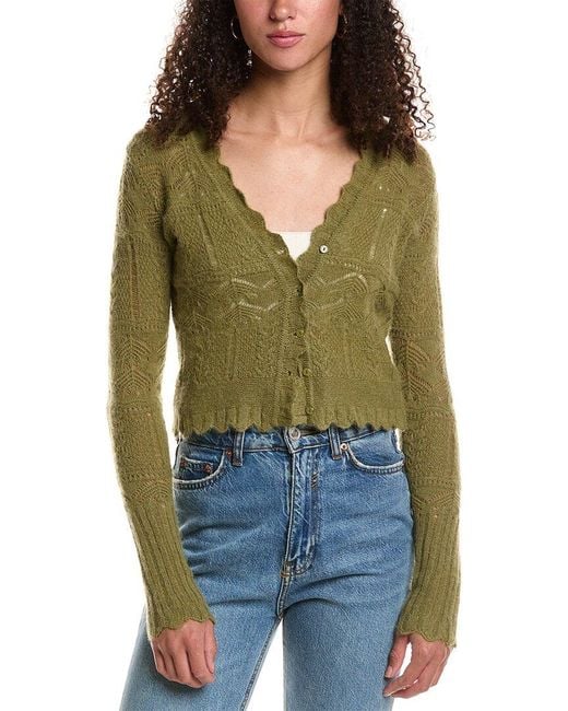 AllSaints Green Vanessa Wool & Alpaca-Blend Cardigan