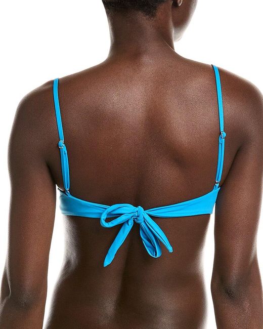 WeWoreWhat Blue Full Coverage Underwire Bikini Top