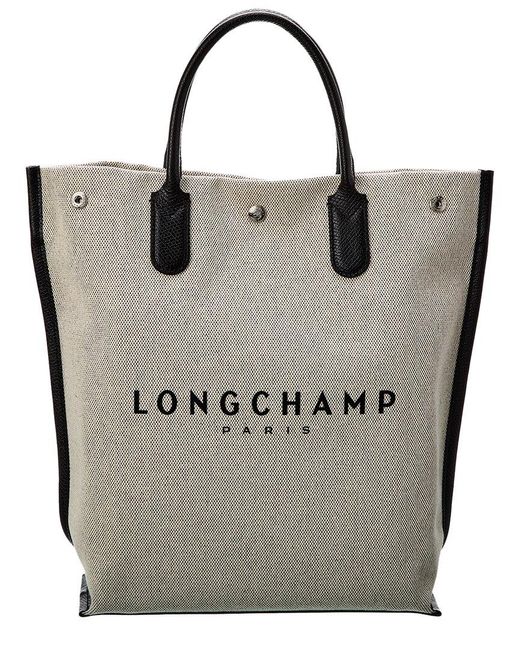 Longchamp Black Essential Toile Canvas & Leather Tote