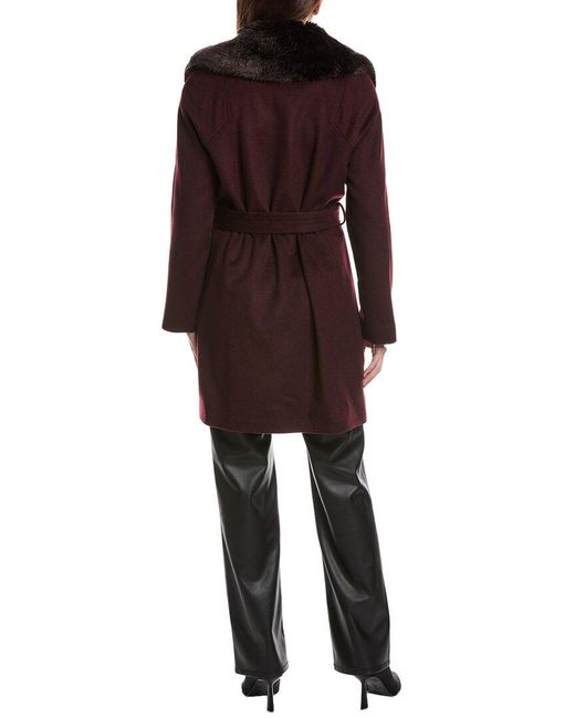 Via Spiga Multicolor Wool-Blend Wrap Coat