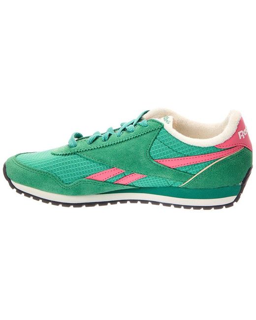 Reebok Green Classic Heritage Running Suede-Trim Sneaker