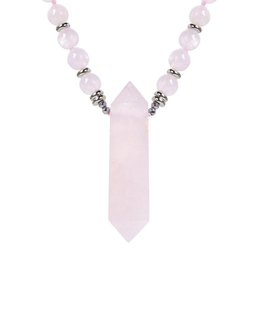 Eye Candy LA Pink The Luxe Collection Rose Quartz Harmony Necklace
