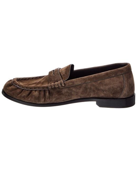 Saint Laurent Brown Le Supple Suede Loafer for men