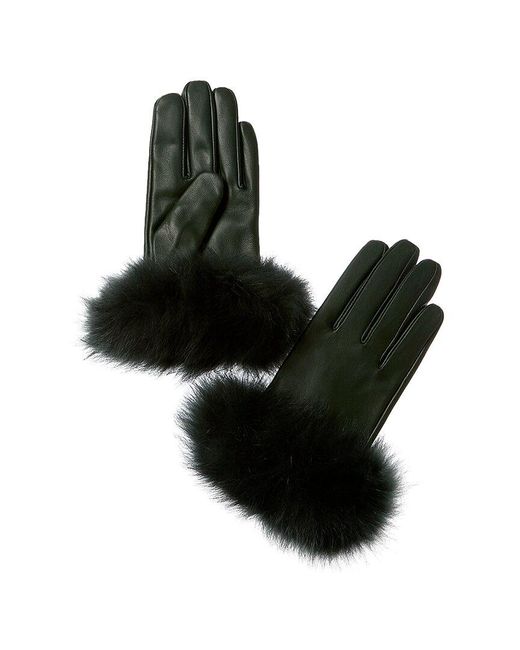 La Fiorentina Black Leather Gloves