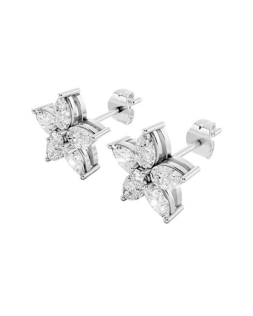 Sabrina Designs Lab Grown Diamonds Metallic 14K 1.21 Ct. Tw. Lab-Grown Diamond Floral Earring