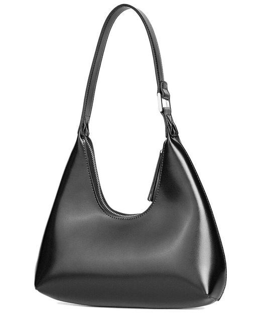Tiffany & Fred Paris Black Smooth Leather Shoulder Bag