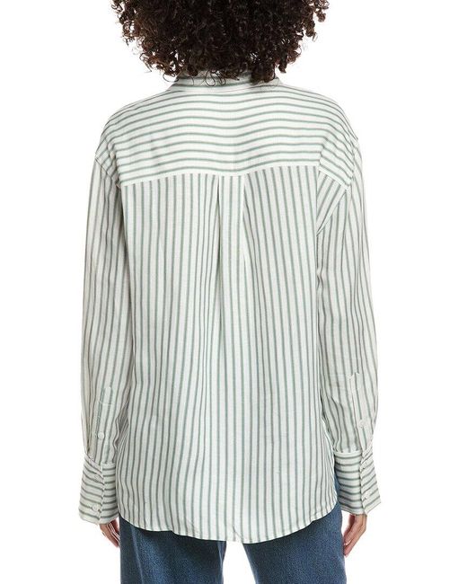 Lyra & Co Gray Linen-Blend Shirt