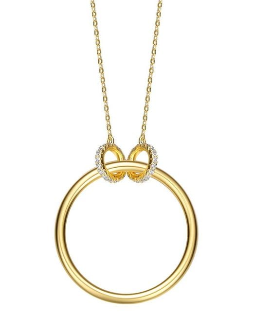 Genevive Jewelry Metallic 14k Over Silver Pendant Necklace