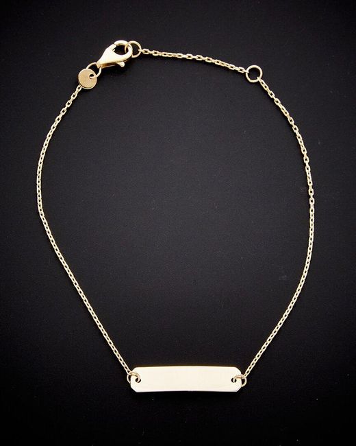 Italian Gold Black 14k Id Bracelet