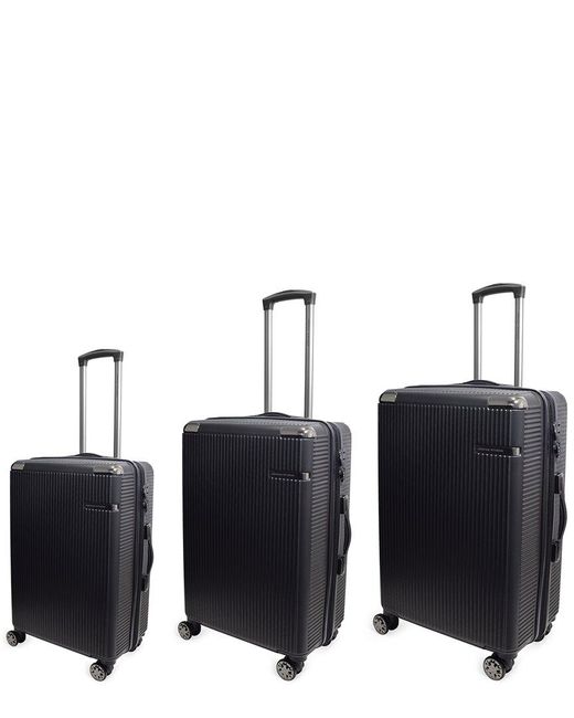 Adrienne Vittadini Black The Urban Style Collection 3pc Hardside Luggage Set