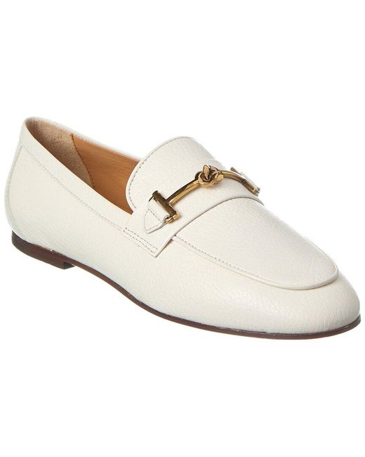 Tod's White Double T Leather Loafer