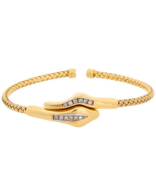 Meshmerise Metallic 18k Rose Gold Vermeil 0.12 Ct. Tw. Diamond Mesh Bangle