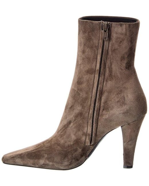 Saint Laurent Brown Jill 95 Suede Bootie