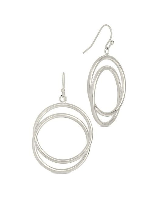 Sterling Forever White Rhodium Plated Claudie Dangle Earrings