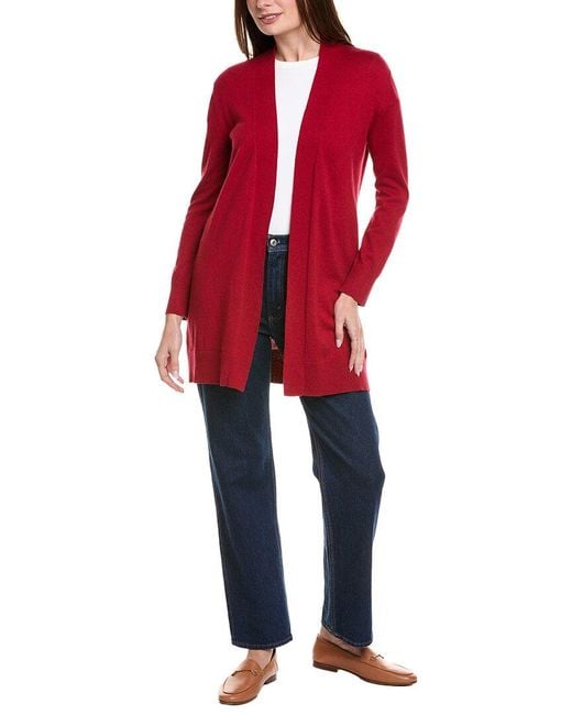 Hannah Rose Red Relaxed Cashmere-Blend Duster