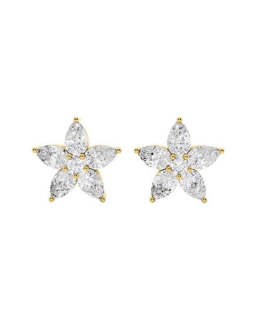 Sabrina Designs Lab Grown Diamonds White 14K 3.25 Ct. Tw. Lab-Grown Diamond Floral Earring